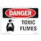 Signmission OSHA Danger Sign, 7" Height, 10" Width, Rigid Plastic, Toxic Fumes, Landscape, L-1725 OS-DS-P-710-L-1725 - alternate 1
